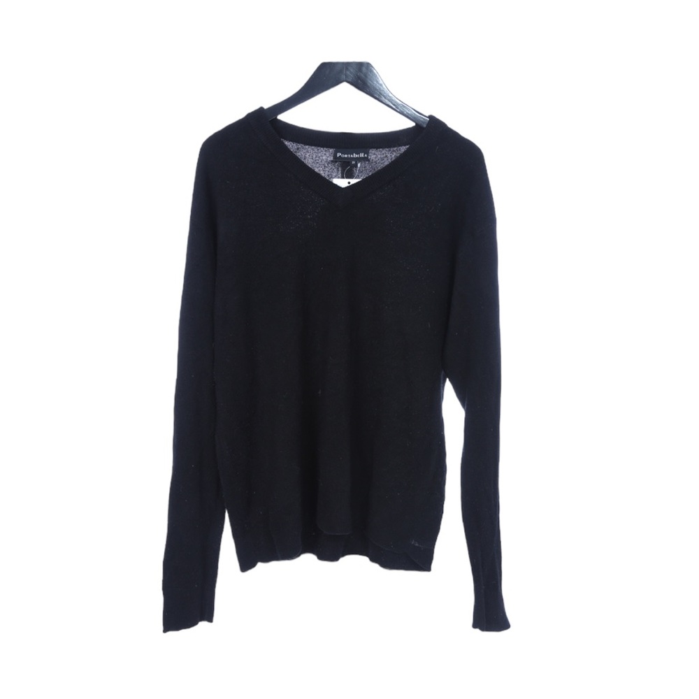 Portabella Black Ribbed Trim Crew Neck Long Sleeve Sweater XXL